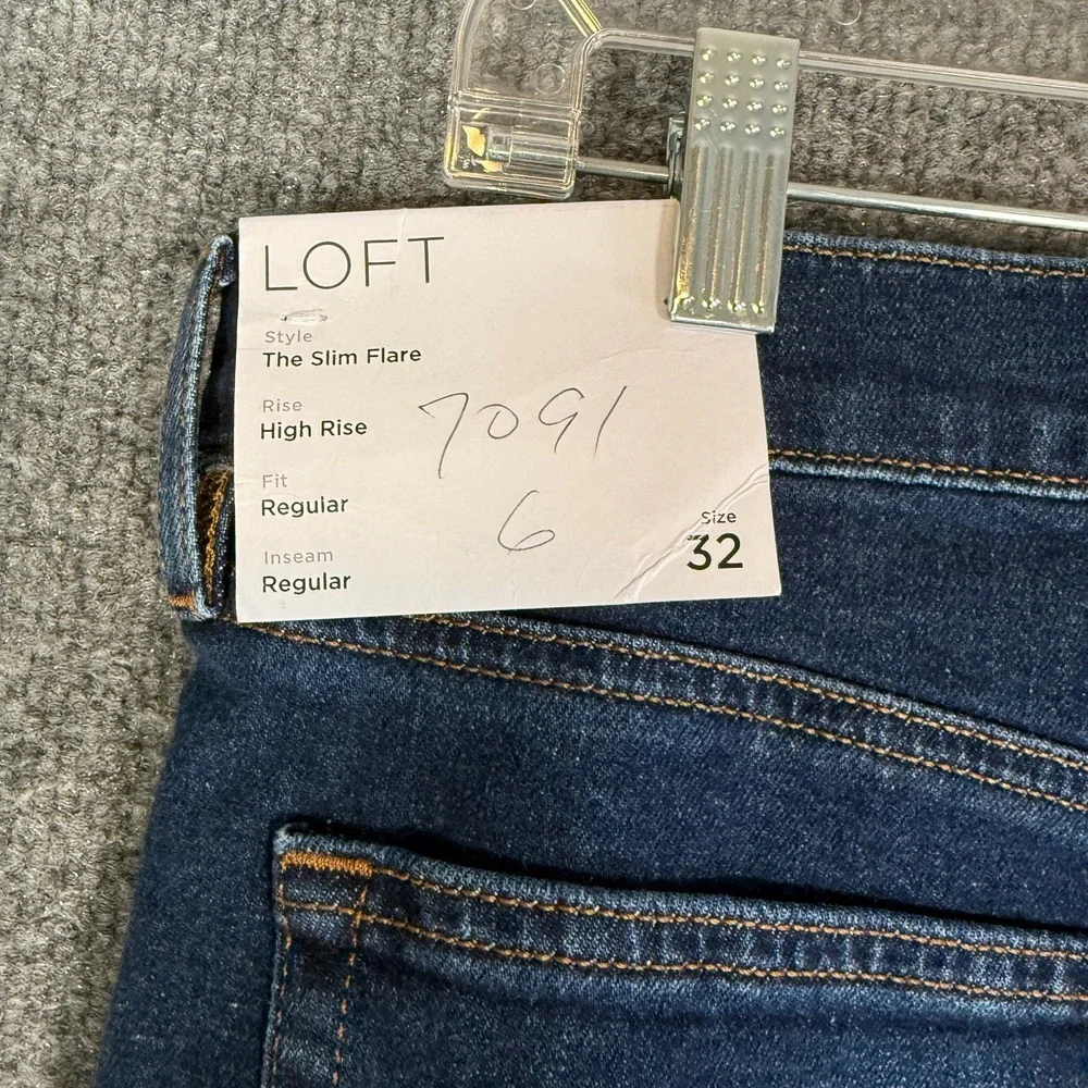 Ann‎ Taylor Loft Made and Loved Jeans Womens 32/14 Blue Slim Flare Jeans NEW